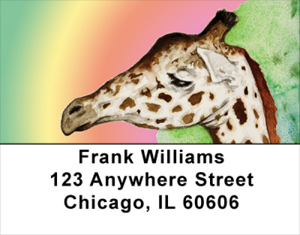 Giraffe Watercolor Portrait Address Labels